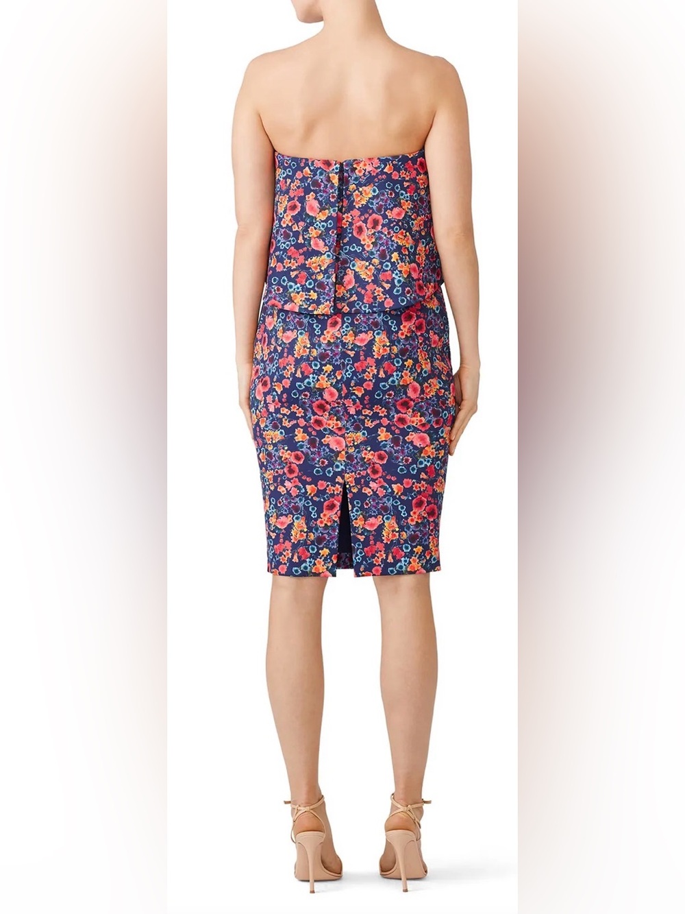 Badgley Mischka Floral Popover Sheath Dress Size 10 - Picture 3 of 14
